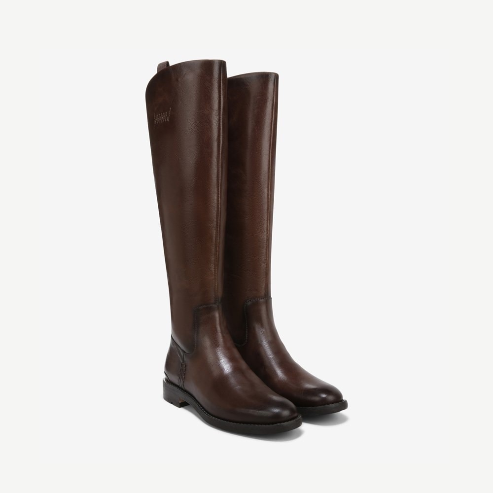 Franco Sarto Meyer Narrow Calf Brown Leather Riding Boot Size 8